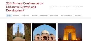 [Call for paper] 20th annual conference of Economic Growth and development. Deadline – September 15, 2025